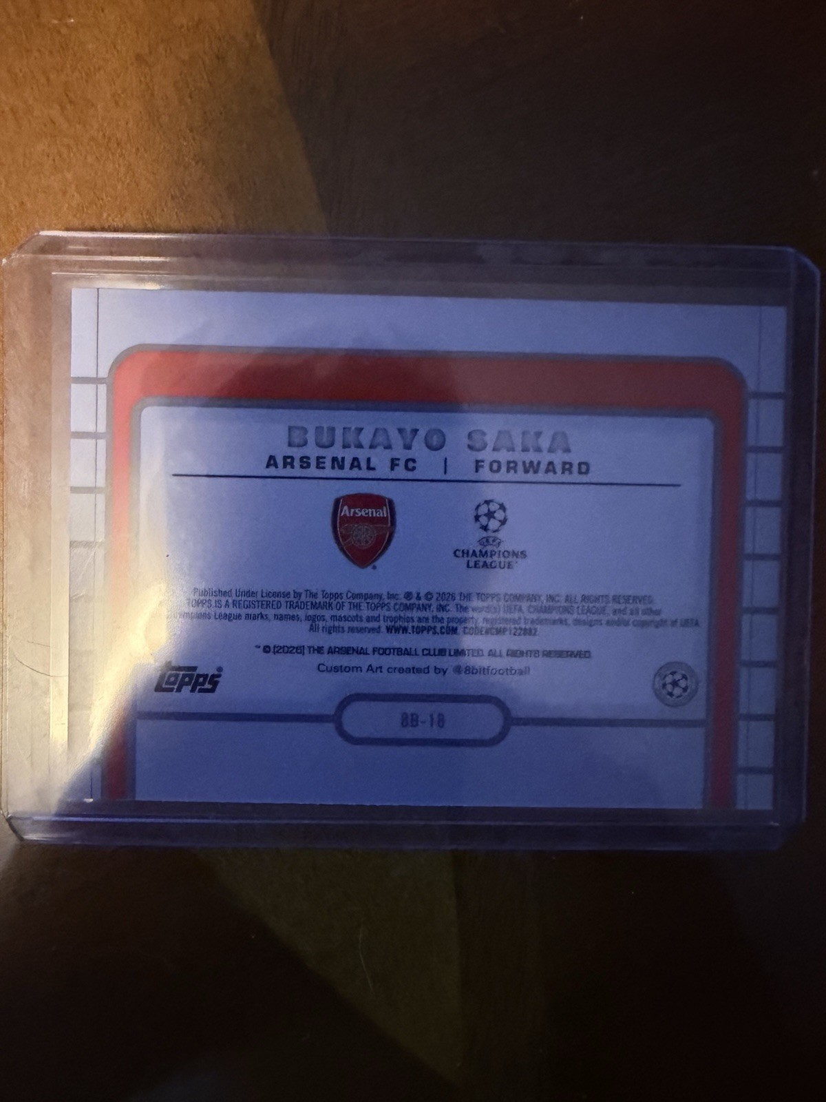 2023-24 Topps UEFA Champions League Bukayo Saka 8-Bit Insert #8B-18 Arsenal view 2