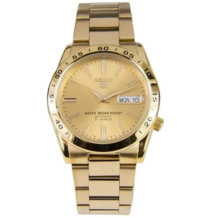 Seiko 5 SNKE06K1 Automatic Gold Dial Stainless 37 mm New Full Set Men's Watch