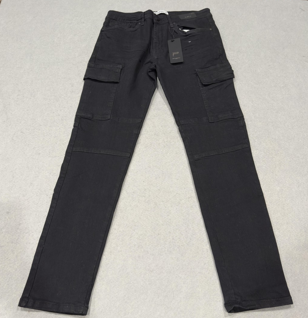 Public Supply NYC Cargo Pants Mens 30 Black Slim Fit Stretch Denim