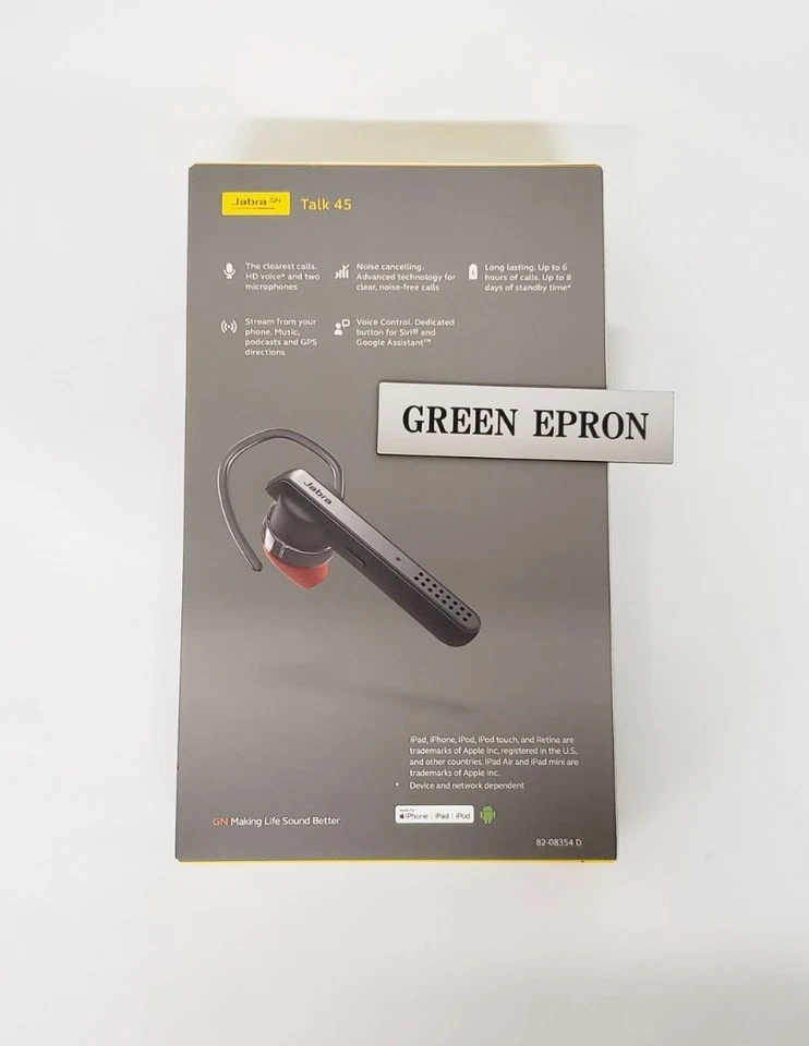 【Sealed】Jabra Talk 45 Silver Noise Cancellation Bluetooth Mono One Ear Headset - Image 2 of 4