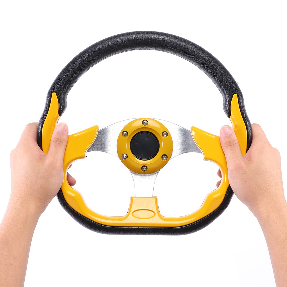 320mm/12.5in Car Sport Steering Wheel With Horn Button Aluminum PVC Accessory