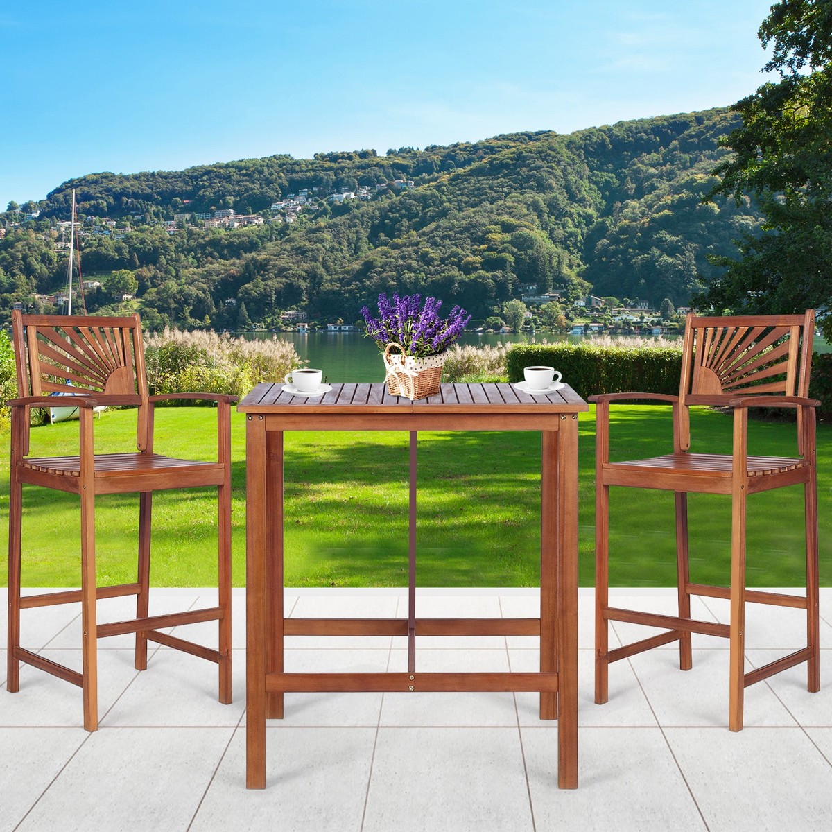 Tabouret Exterieur Wicker Outdoor Bar Stools HAPPYGRILL Outdoor