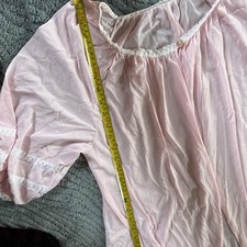 Vintage Berkliff Long Sheer Pink Nylon With Lace Lingerie Cover Up/Robe