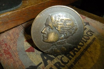 antique bronze Frances E. Willard desk ornament small plaque temperance movement