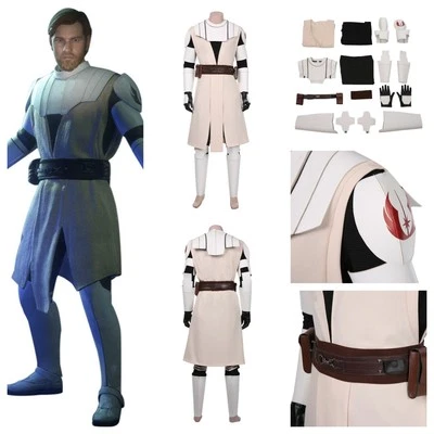 HANDMADE Star Wars Obi- Wan Kenobi Cosplay Halloween Coat +Gloves+Belt+Pants fullsets