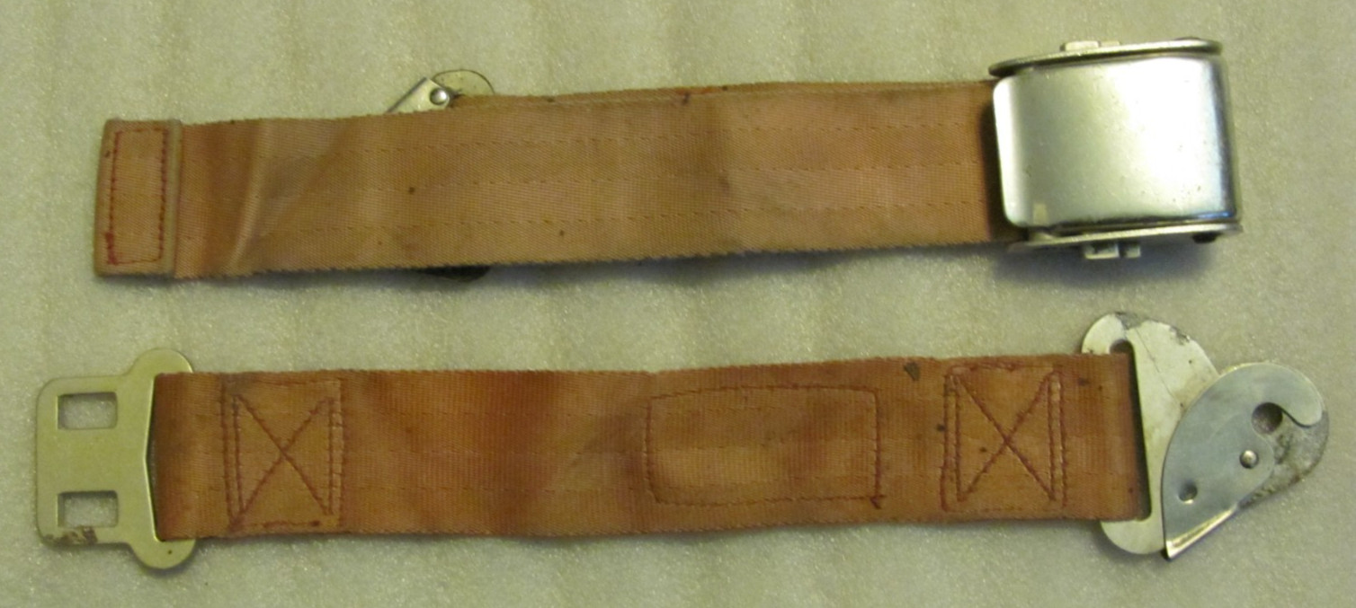 Vintage DAVIS Aircraft Seat Belt FDC-2700 Spring Mount Clip Complete 2" Red OEM