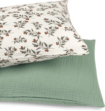 2-Pack Toddler Pillowcase - 100 Muslin Cotton Fits 13 18 Toddler Pillows, Sof