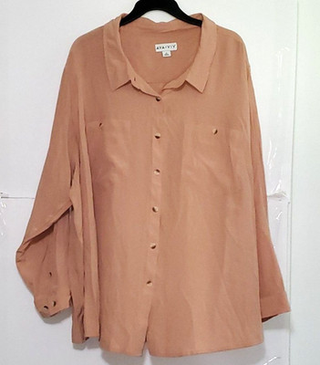 Ava & Viv Women's Plus Top Silky Feel Comfort Career Casual Academia Size 4X