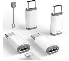 4 Pack Lightning to USB C Adapter for iPhone 15/16/17/17 Pro Max/Plus,Samsung S2
