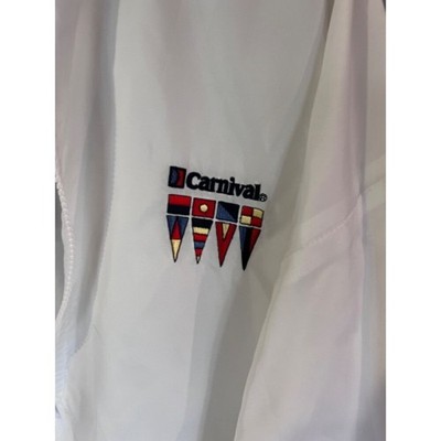 Vintage Carnival Cruise Line Windbreaker Jacket White Nautical Flags XL NWT