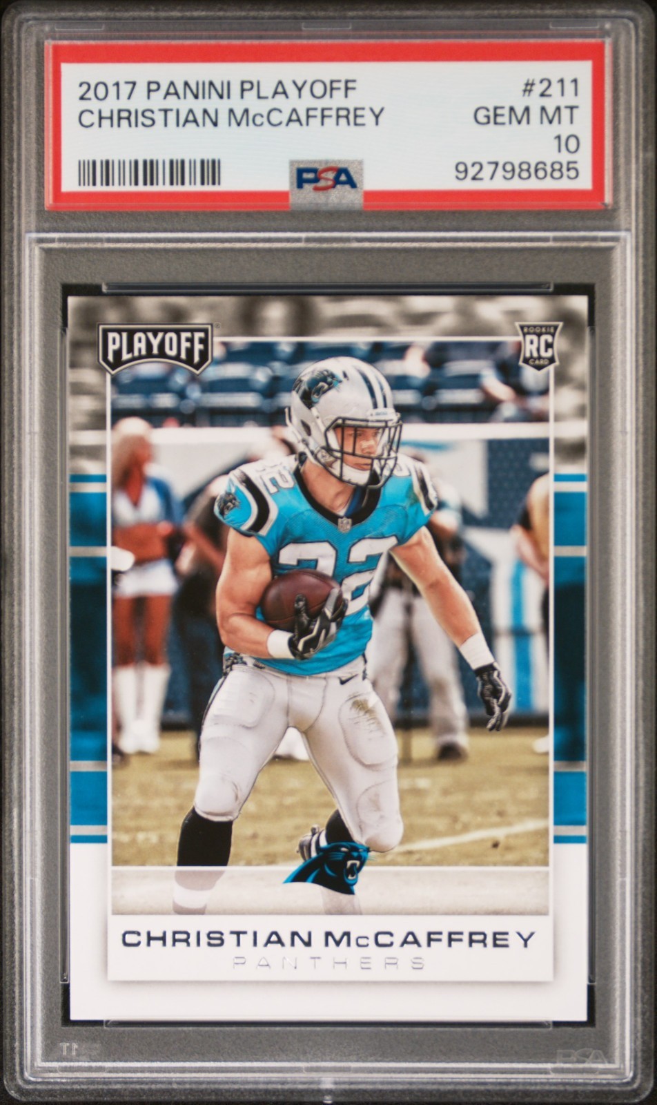 2017 PANINI PLAYOFF - CHRISTIAN MCCAFFREY - #211 (RC) PSA 10