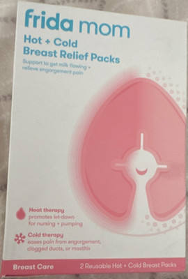 Frida Mom Hot + Cold Breast Relief Packs, 2 Reusable Hot/Cold Pain Relief Pink