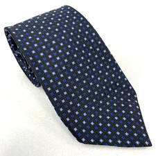 Brooks Brothers Makers Mens Silk Jacquard Tie Blue USA Golden Fleece 58.3 x 3.8"