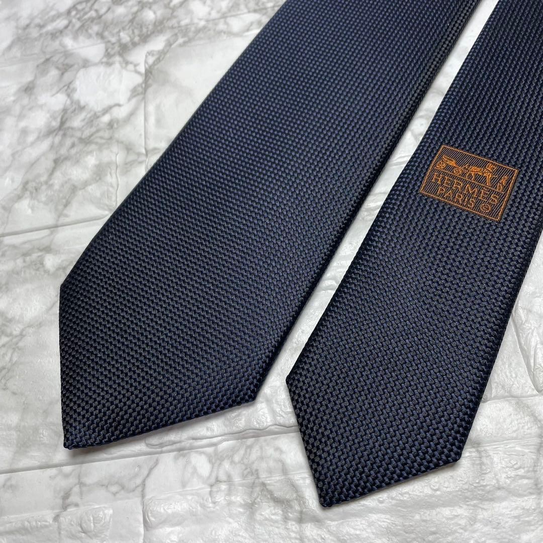 tag HERMES tie current design solid tie navy - image 3