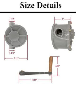 Rotary Hand Pump Transfer Pump Hand Crank Aluminum 