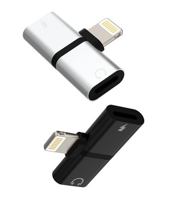 for iPhone Headphone Splitter Dongle AUX Charge Adapter Jack 2in1 Dual Lightn...