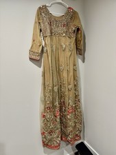 pakistani Gold Embroidery wedding /party dress