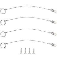 4 Pcs Full 316 Stainless Steel Lanyard Cable W' Drop Cam & Quick Release Ring Pr