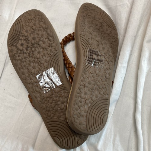 NEU OHNE KARTON DAMEN WEISS MOUNTAIN CLIFFS FLIP FLOPS BRAUN LEDER 10 - Bild 5 von 5