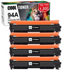 4PK Black CF294A 94A Toner Cartridge for HP Laserjet Pro M118dw MFP M148 M148fdw