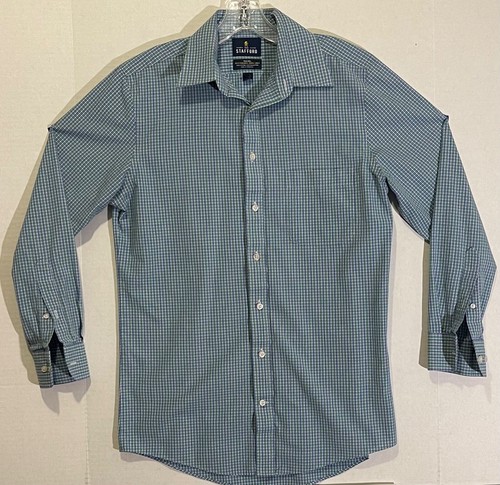 STAFFORD Long Sleeve Pocket Fitted Blue 