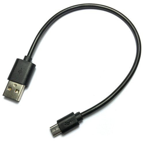 Schwarz Kurze 20cm Micro B USB Daten Kabel Cable für HTC Samsung LG Blackberry
