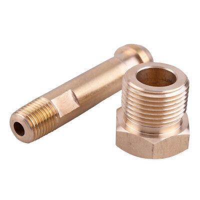 Brass CGA-580 Nut and 2.5" Nipple Regulator Inlet Fitting for Argon cylinder
