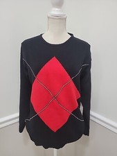 Vintage Saks Fifth Avenue Long Sleeve Lambswool Cardigan/Rhinestones Accent