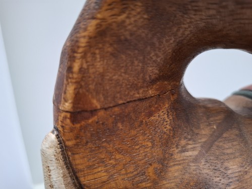 Großer alter handgeschnitzter indischer Schaukelelefant aus Holz - Bild 9 von 9