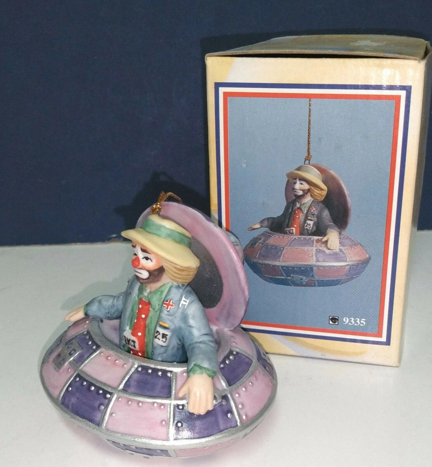 Emmett Kelly Jr. "Clown In Space Ship" Hanging Ornament  #9335