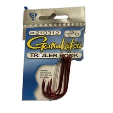 Gamakatsu Spinnerbait Trailer Pointed Ringed Eye Hook 2/0 3/0 Red 5/Pk Select