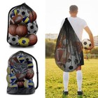 Drawstring Sports Ball Bag Basketball Storage Bag Large Capacity Mesh Ball Bag