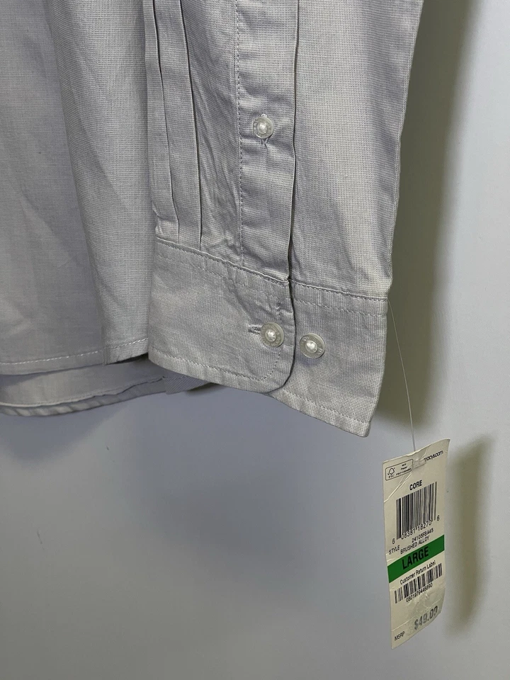 NEW Club Room The Estate Button Down Shirt Mens L Grey 100% Cotton Long Sleeve - Image 4 of 4