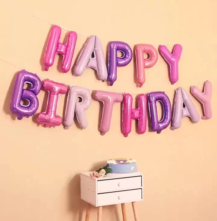 Happy Birthday Balloons Banner Bunting Self Inflating Decoration Letters Balloon - Image 4 of 4