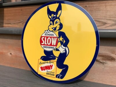 12  Bunny Bread Bakery Flour Heavy Metal Vintage Style Steel Sign