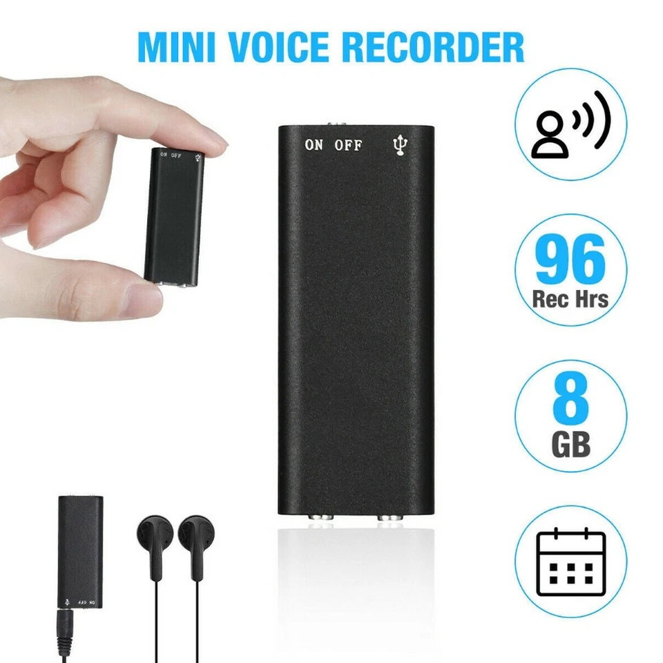 Mini Voice Recorder Hidden Audio Listening Device 96 Hours Bug Recording pf 8GB - Image 3 of 4