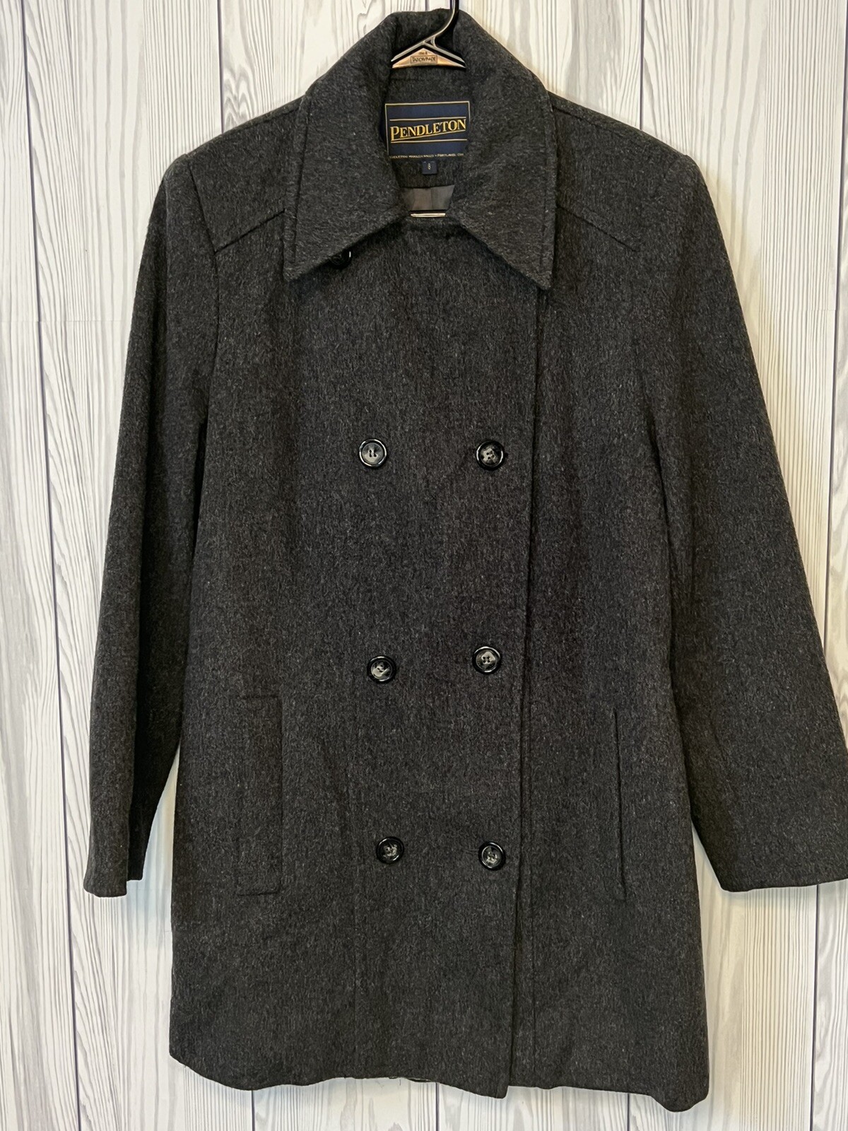 Pendleton Double Breasted Charcoal Grey Merino Wo… - image 1