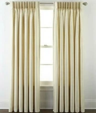 JCP HOME SUPREME  PINCH PLEAT CURTAIN PANEL  IVORY  25"X 63"  NEW