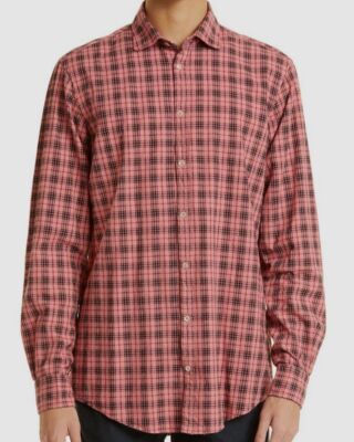 $425 Massimo Alba Men Pink Plaid Button-Up Voile Long-Sleeve Dress Shirt Size XL