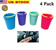 4 Pack Glow in Dark Butt Bucket Ashtray Cigarette Extinguishing Cup Car Holder