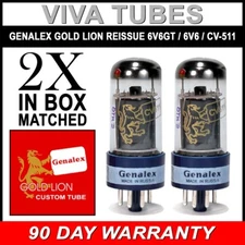 Brand New In Box Genalex Reissue 6V6GT 6V6 Current Matched Pair (2) Vacuum Tubes