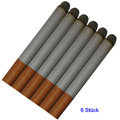 6 glimmende Zigarette Glimmy Scherzartikel ohne Rauch Fake Cigarettes Illusion