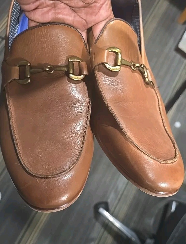 Vince Camuto Brown Horse Bit Loafers Men display picture 1