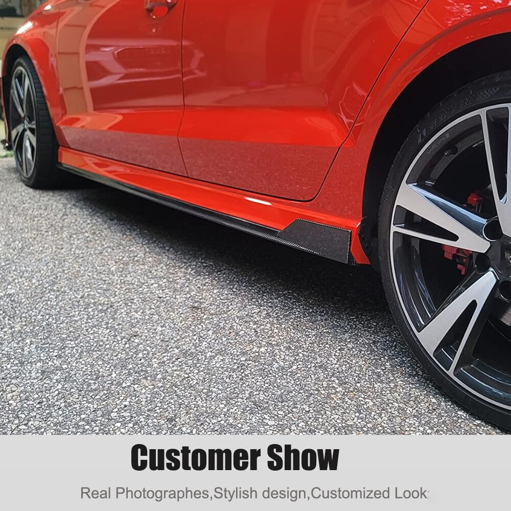 For AUDI A3/S3/RS3 8V Sedan 2017-23 Real Carbon Side Skirt