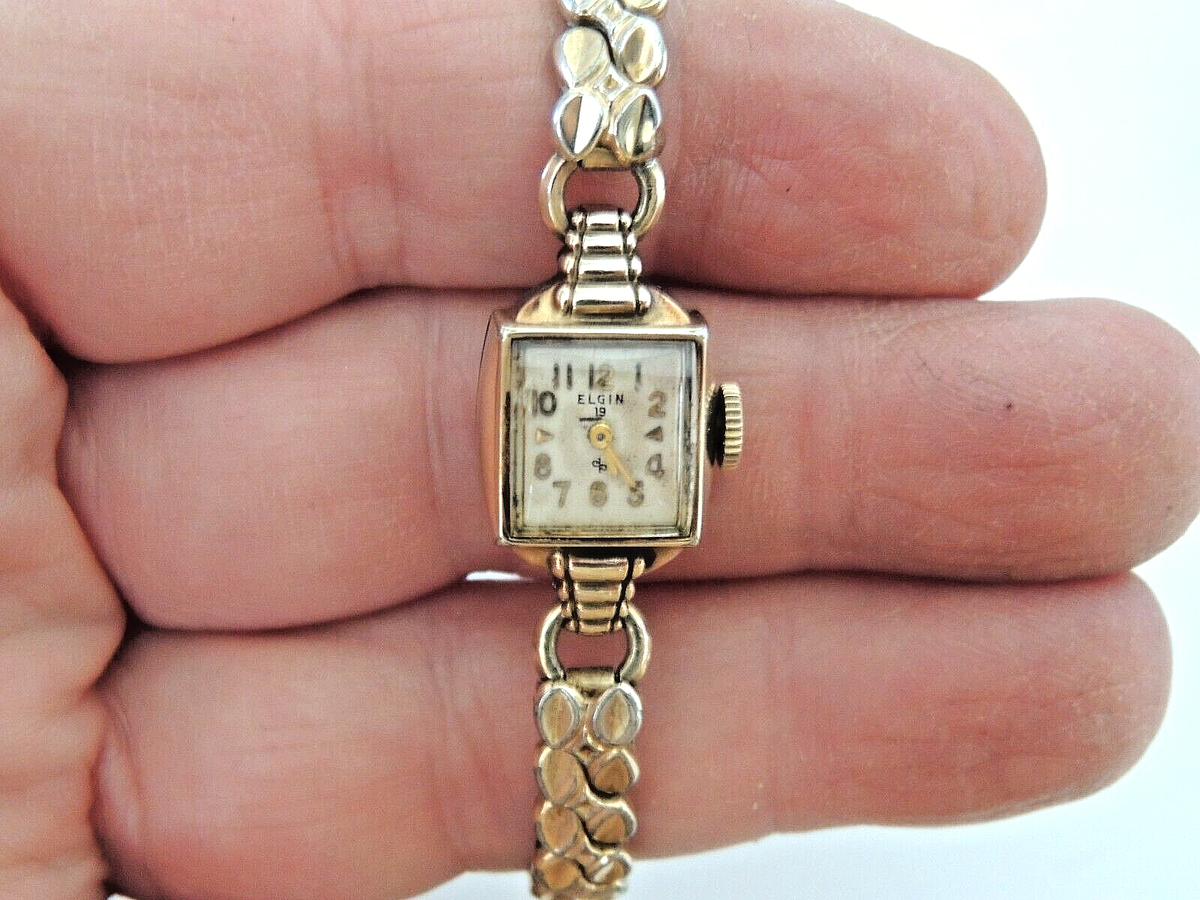Vintage Elgin 19 10K Yellow Gold Filled Watch Mechanical 10K