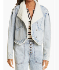NWT 428 VERONICA BEARD Neena Fleece Lined Denim Jacket in L and XL 
