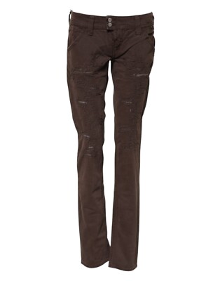 CYCLE Jeans Brown Cotton Low Waist Skinny Casual Women Trouser s. W30 RRP 400usd