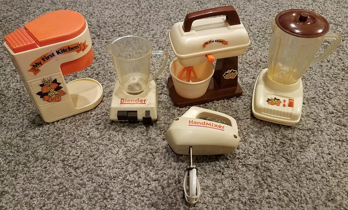 Rare Vintage 80's My First Kitchen Play Appliances Toys Blender Mixer Beater