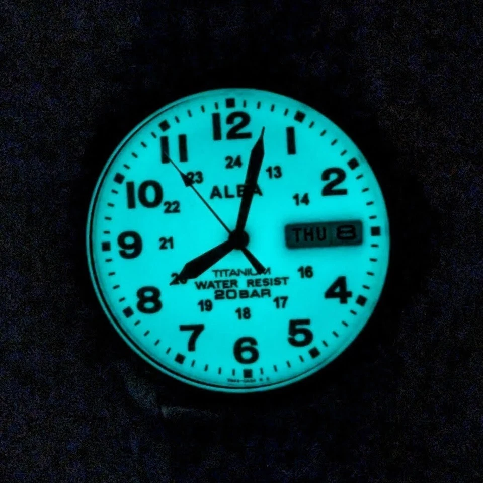 SEIKO ALBA Military Field Watch 7N43 2010 Titanium Full Luminous Day-Date Japan - Image 3 of 4