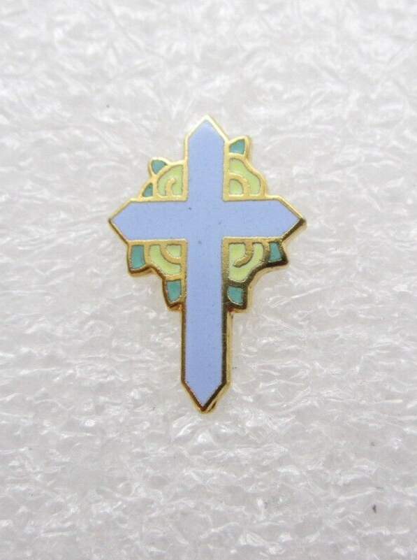 Blue Cross Christian Lapel Pin (C905)
